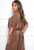 SHORT SLEEVE PLISSE FLARED TROUSER CO-ORD SET