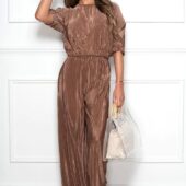 SHORT SLEEVE PLISSE FLARED TROUSER CO-ORD SET