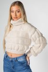BUBBLE KNIT ROLL NECK JUMPER
