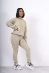 CABLE KNIT LONG SLEEVE CROPPED TOP AND LEGGING LOUNGE SET