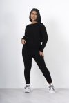CABLE KNIT LONG SLEEVE CROPPED TOP AND LEGGING LOUNGE SET