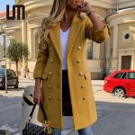 Autumn Winter Elegant Double breasted Over Coat